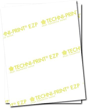 Techni-Print EZP Lazer ısı Transfer Kağıdı 8.5x11 25 Tişörtler için