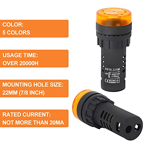 GASHER Elektronik Buzzer Alarm Sireni Sürekli Ses Bip Sarı 22mm 12 V 10 ADET