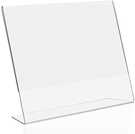MaxGear Eğik Arka Tabela Tutucu, Akrilik Tabela Tutucu 8. 5x11 inç, Plastik Tabela Tutucular Tabela Ekran Tutucu Şeffaf Akrilik