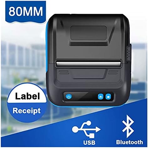L-SHISM Termal Mini Bluetooth Taşınabilir Yazıcı 80mm Kablosuz Makbuz Etiket Makinesi Makinesi Yazıcılar için Telefon (Renk: