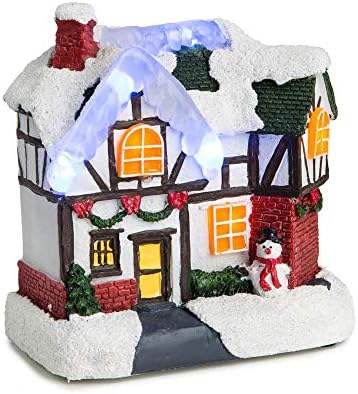 UXZDX CUJUX Kış Kar Noel köy Evi ile buz ışık Up Tatil Koleksiyon Dekor Yapı (Boyut: Stil 1)