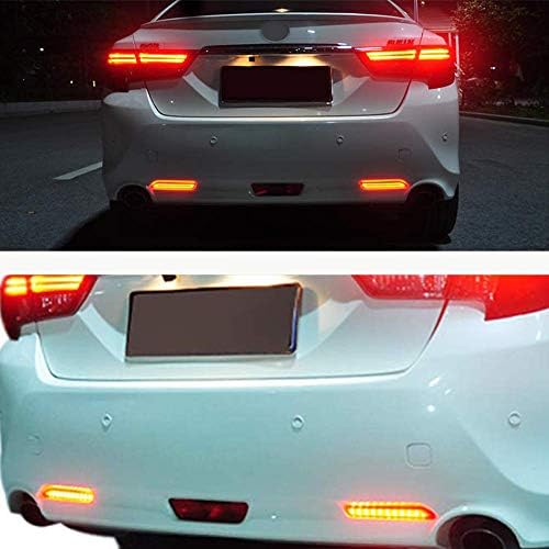 PGONE kırmızı LED Arka Tampon Reflektörler Sis Fren kuyruk ışık sıralı dönüş sinyal lambaları Aksesuarları Kiti Toyota Rav4