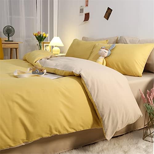 Bravetolive Altın Ikiz Nevresim Estetik Yatak Setleri 2 Parça Yumuşak Mikrofiber Nevresim Genç Yatak Yorgan yatak örtüsü seti