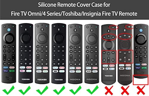 FireTV 4 Serisi/FireTV Omni Serisi/Toshiba FireTV/Insignia FireTV Edition için 3 Paket Kapak AlexaVoice için Uzaktan Kumanda