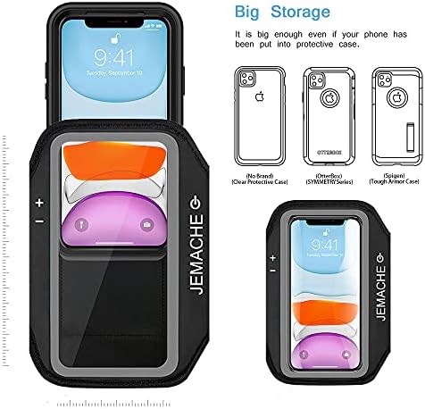 ıPhone 13, 12, 11, XR Kol Bandı, JEMACHE Suya Dayanıklı Spor Koşu Egzersiz Kol Bandı iPhone için kılıf XR, 11, 12, 12 Pro,