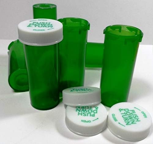 360 W/Kapaklı Plastik Reçeteli Yeşil Şişeler/Şişeler Büyük 20 Dram Boyutu-Farmasötik Sınıf-Eczanelere, Hastanelere, Doktorlara,