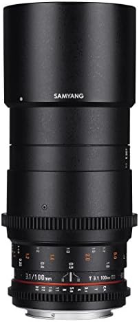 Samyang VDSLR II 100mm T3.1 ED UMC Tam Çerçeve Makro Telefoto Cine canon lensi EF Dijital SLR kameralar