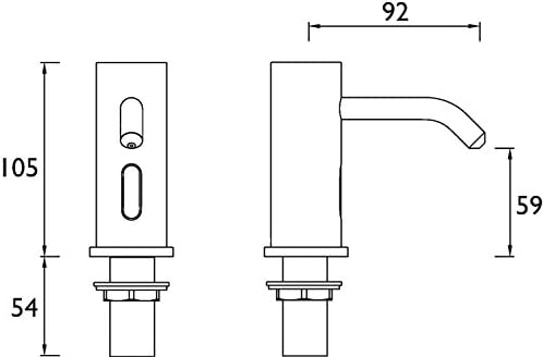 Bristan IRSD1-CP Kızılötesi Otomatik Güverte Montajlı Sabunluk, Krom