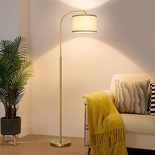 Boncoo LED zemin Lambası Ayarlanabilir Davul gölge ile tamamen kısılabilir Modern ayakta lamba ark zemin lambası, Oturma odası