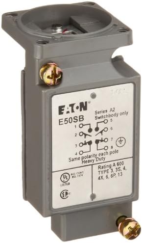 Eaton E50SB Heavy Duty Limit Switch Body, Panel Montaj Tipi, Çift Kutuplu, Tam Boy, 4PST-2NO/2NC Kontaklar