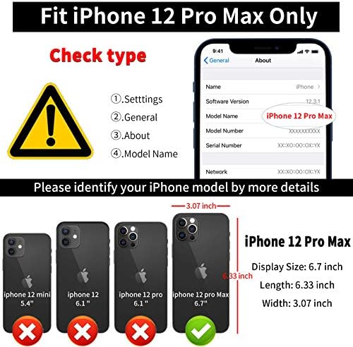 CASEOWL Cüzdan Kılıf iPhone 12 Pro Max için Uyumlu, Manyetik Ayrılabilir Kılıf Fit Manyetik Araç Montaj, kart Solts Tutucu,