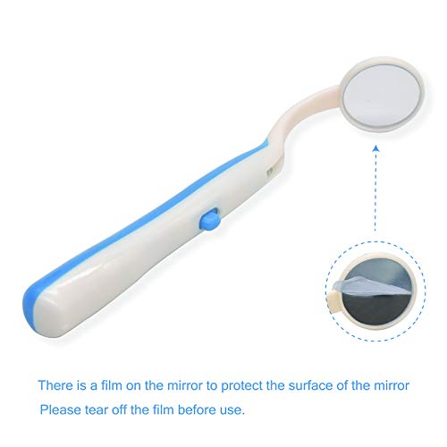 RZJZGZ Diş Ayna LED Işıklı Ayna Diş Muayene Ayna Anti Sis Eğrisi Açı Diş Hekimi Ağız Bakımı Aracı(2 adet) (Açık mavi)