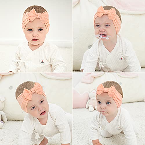 15 PCS 6 İnç Bebek Kız Büyük Yaylar Bantlar Elastik Naylon Hairbands Türban El Yapımı saç aksesuarları için Yenidoğan Bebekler