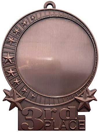 Bronz Büyük 3. Boş Ödül Madalyaları Kupa Şampiyonu Katılımcı Ödülü Boyun Kurdeleli Ödül (10'lu Paket)