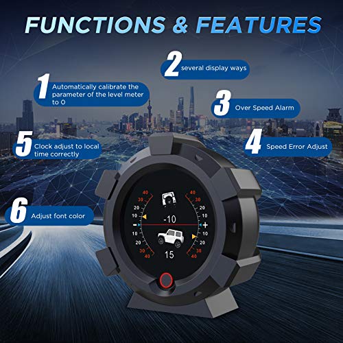 Autool X95 Çok Fonksiyonlu GPS Kilometre Araba HUD GPS Head up Display 3.5 Hız KM / H MP / H DC5V-28V Araba Dijital İnklinometre