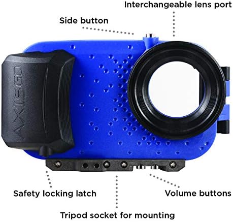 AxisGO iPhone 11 Pro/iPhone X/iPhone Xs Su Geçirmez Telefon Kılıfı Paketi-Tabanca Tutacağı ve Spor Tasması İçerir-Mavi