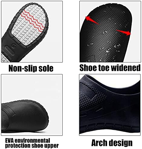 FFYLEN Şef Ayakkabı Erkekler için-Kaymaz Yağa Dayanıklı Su Geçirmez Güvenlik iş ayakkabısı Rahat Hemşirelik hemşire ayakkabıları